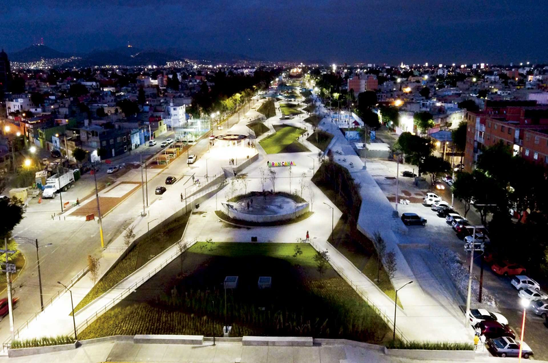 Obra realizada por Grupo INDI Parque Lineal Gran Canal, CDMX